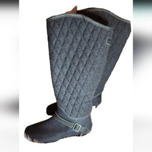 Sperry gray quilted‎ wellies 10